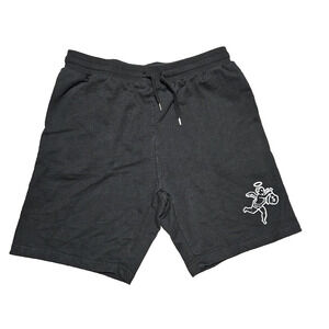 HastaMuerte Shorts Mens Large Angel Moneybag Black Sweats Streetwear Drawstring